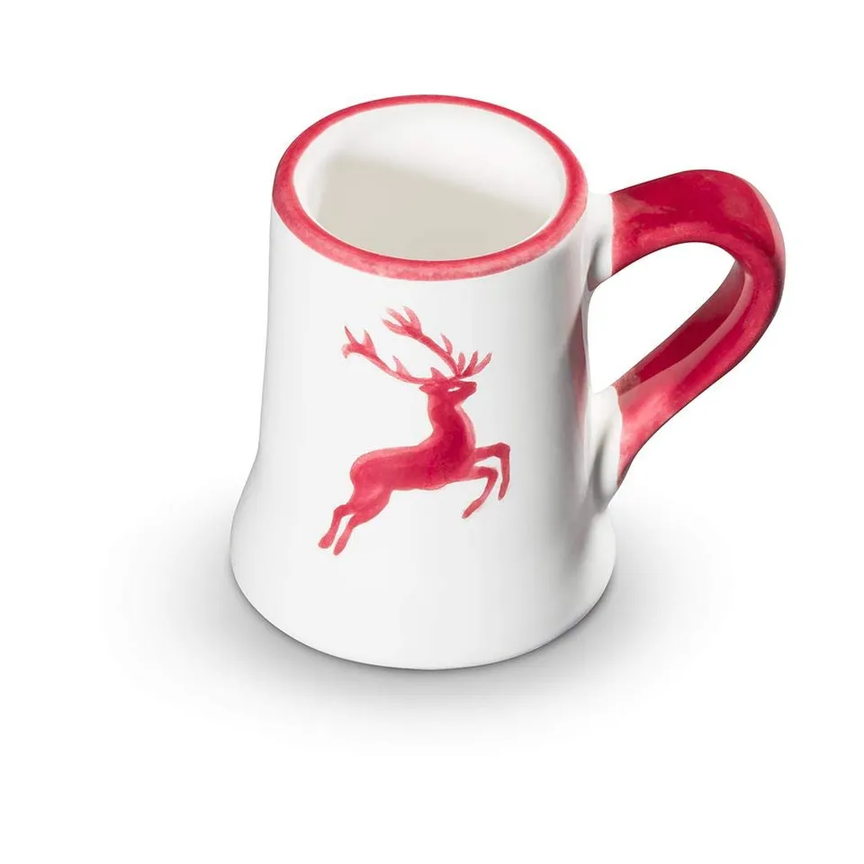 gmundner-keramik-stamperl-krug-0-03-liter-bordeauxroter-hirsch-handgemacht-in-st image 1