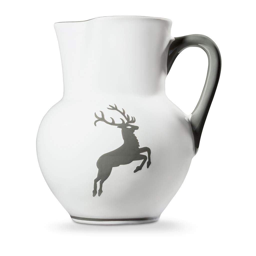 gmundner-keramik-krug-wiener-form-1-5-liter-grauer-hirsch-handgemacht-in-sterrei image 2