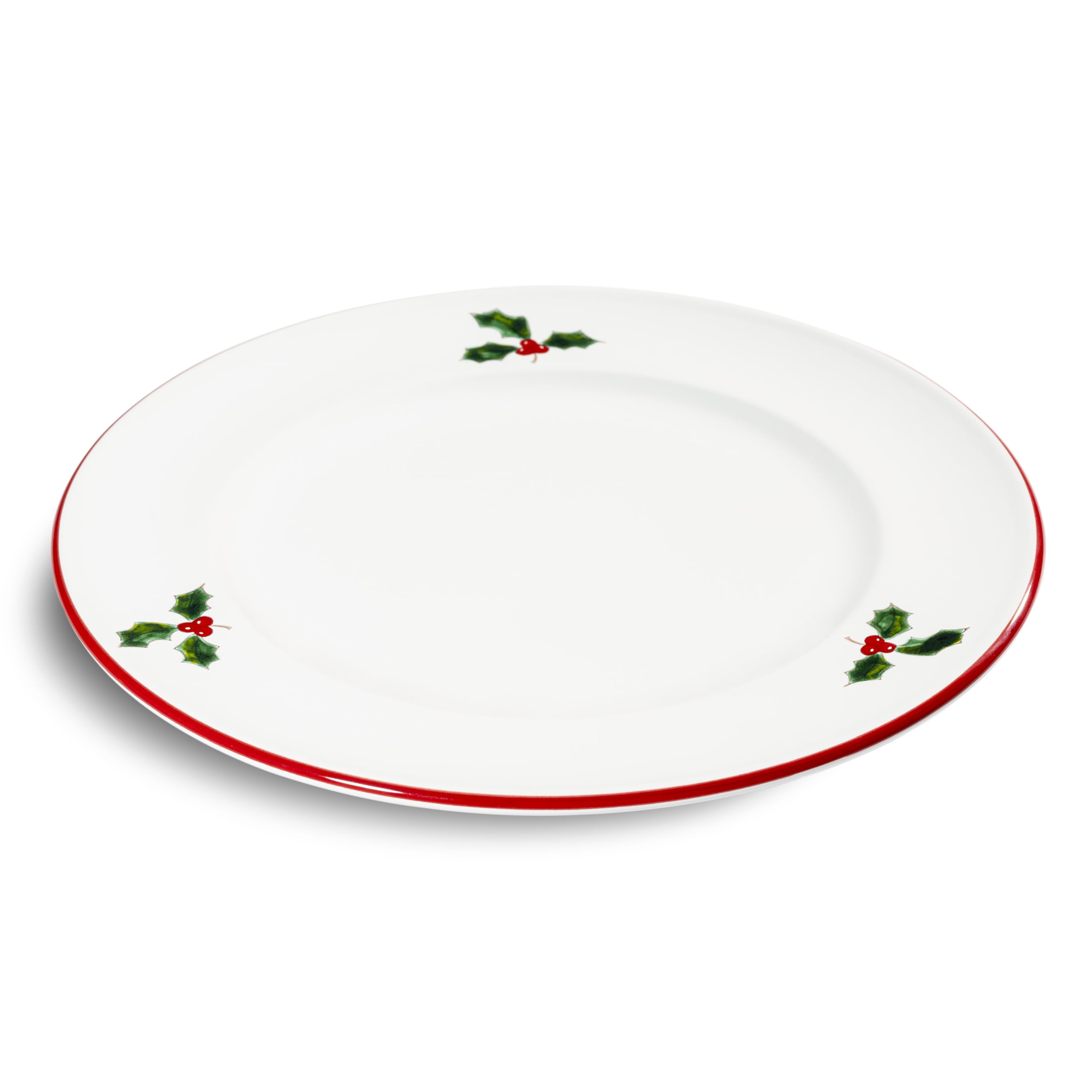 gmundner-keramik-winterbeere-rubinroter-rand-dessertteller-gourmet-22-cm-handgem image 1