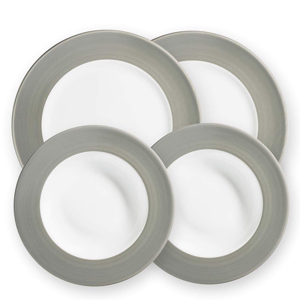 gmundner-keramik-dinner-for-two-gourmet-geschirrset-variation-grau-4-teilig image 1