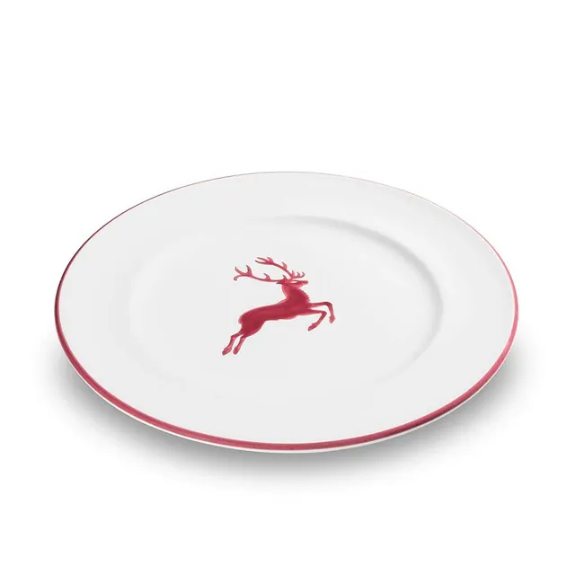 gmundner-keramik-speiseteller-gourmet-27-cm-bordeauxroter-hirsch image 1