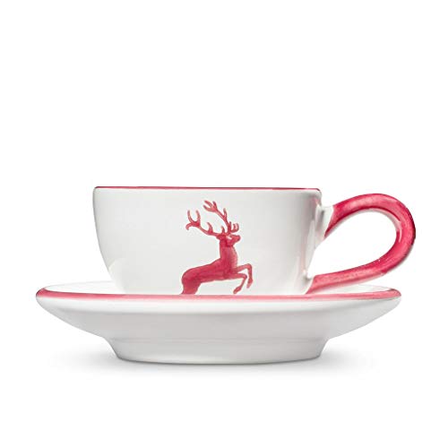 gmundner-keramik-mokkaset-bordeauxroter-hirsch-im-geschenkkarton-2-teilig image 6
