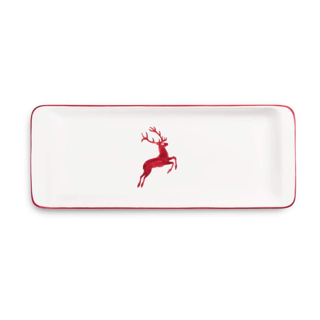 gmundner-keramik-stollenplatte-bordeauxroter-hirsch-42-x-16-cm image 2