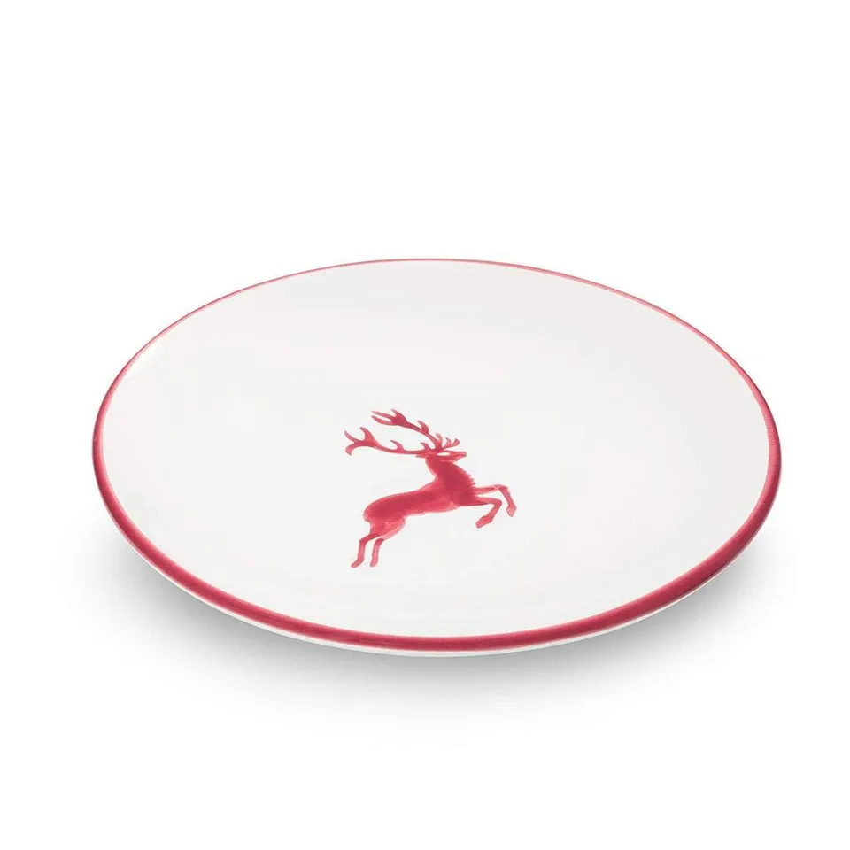 gmundner-keramik-unterteller-15-cm-bordeauxroter-hirsch-f-r-kaffeetasse-cup image 1
