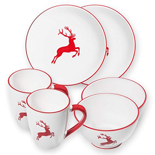 gmundner-keramik-h-ttenfr-hst-ck-cup-f-r-2-6-teiliges-geschirrset-rubinroter-hir image 2