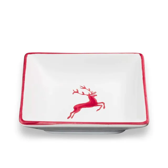 gmundner-keramik-snackschale-bordeauxroter-hirsch-11-x-11-cm-handgemacht-in-ster image 1