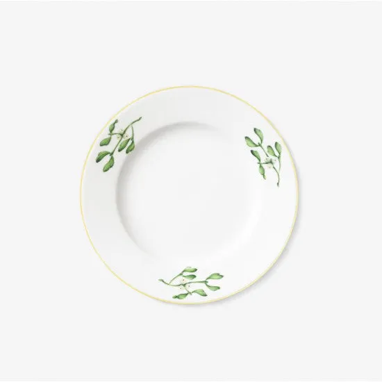 augarten-schubert-dessertteller-20-cm-weihnachtsdekor-mit-mistelzweigen-und-gold image 1