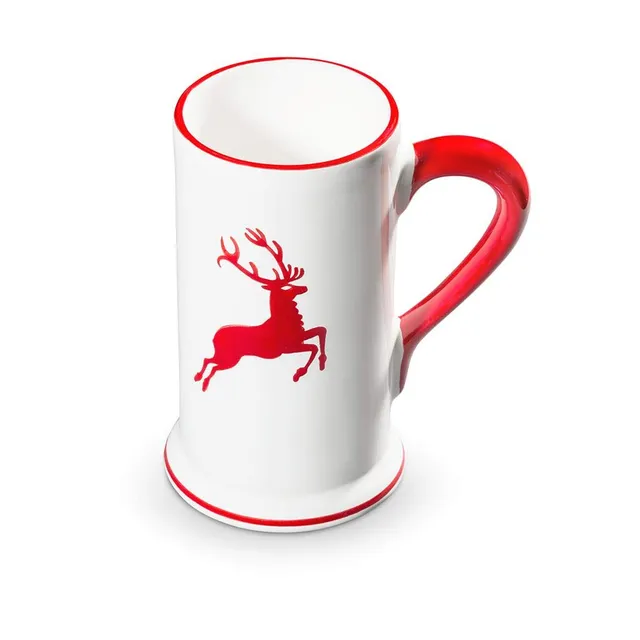 gmundner-keramik-bierkrug-0-5-liter-rubinroter-hirsch image 1