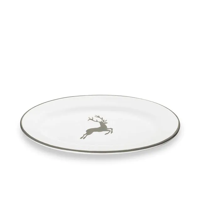 gmundner-keramik-grauer-hirsch-platte-oval-gourmet-21-x-14-cm image 1