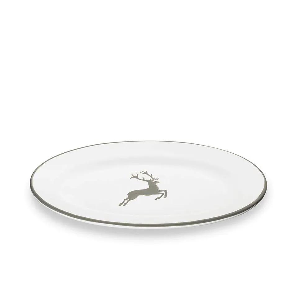 gmundner-keramik-grauer-hirsch-platte-oval-gourmet-21-x-14-cm image 1