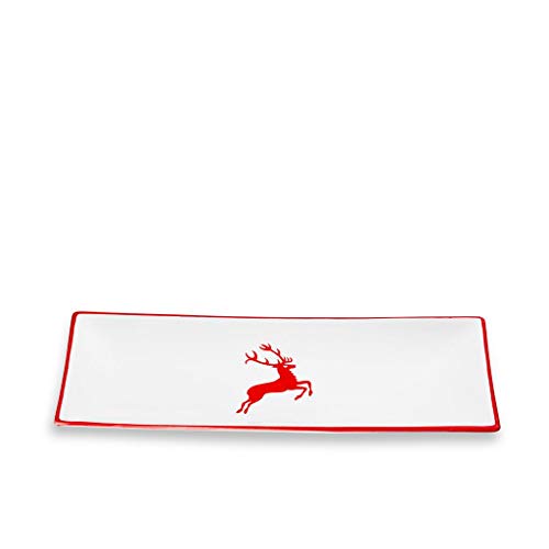 gmundner-keramik-platte-rechteckig-rubinroter-hirsch-36-x-15-cm-handgemacht-in-s image 3