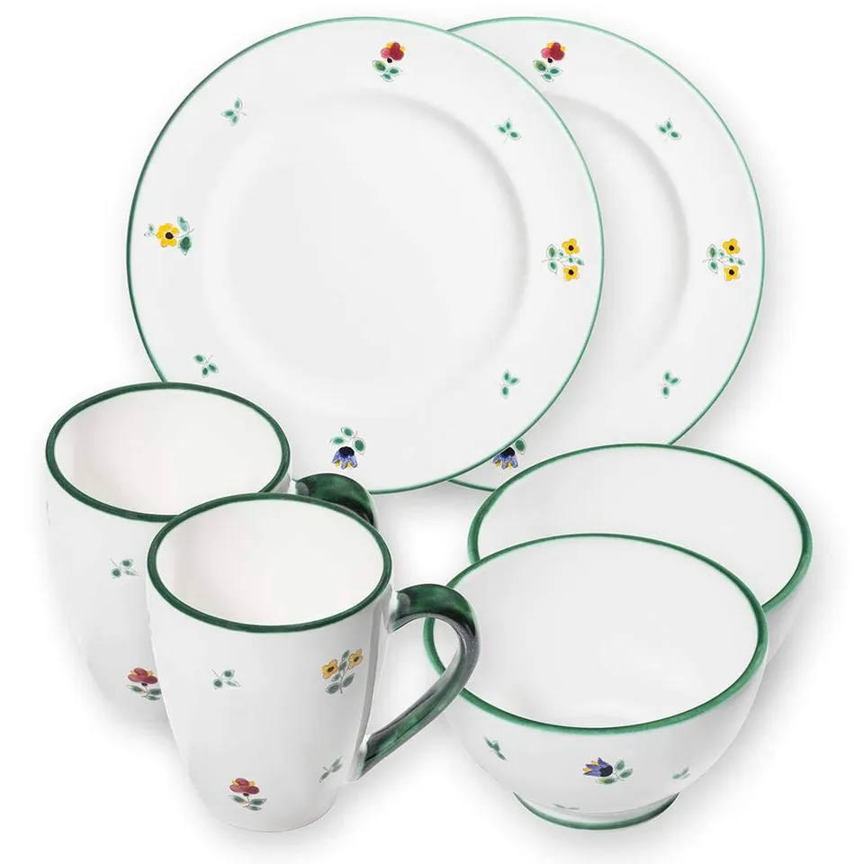 gmundner-keramik-h-ttenfr-hst-ck-gourmet-f-r-2-6-teiliges-geschirrset-dekor-stre image 1