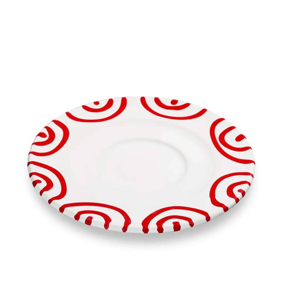 gmundner-keramik-unterteller-cappuccino-gourmet-14-cm-rotgeflammt image 1