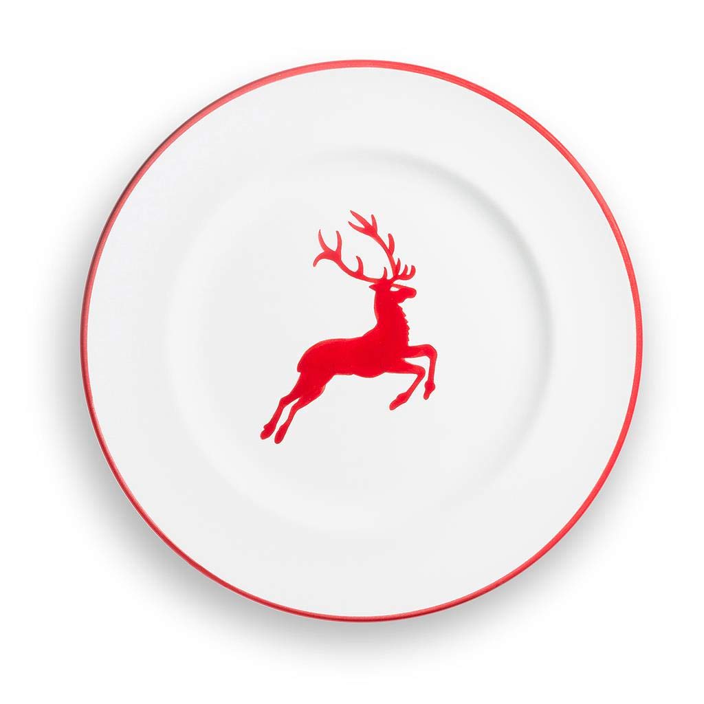 gmundner-keramik-dessertteller-gourmet-22-cm-rubinroter-hirsch image 2