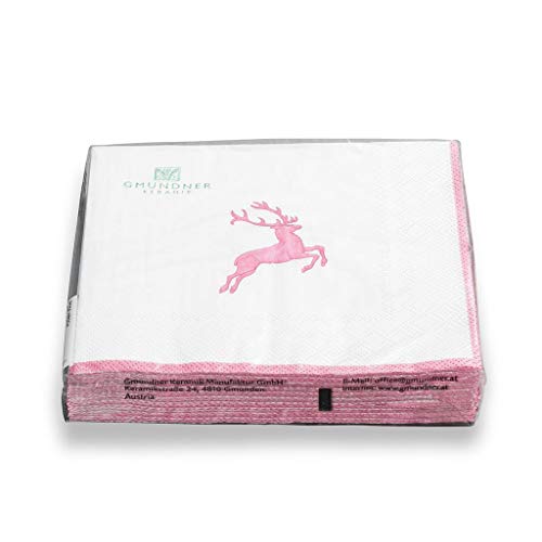 gmundner-keramik-lunchservietten-rosa-hirsch-3-lagig-20-stfcck image 2