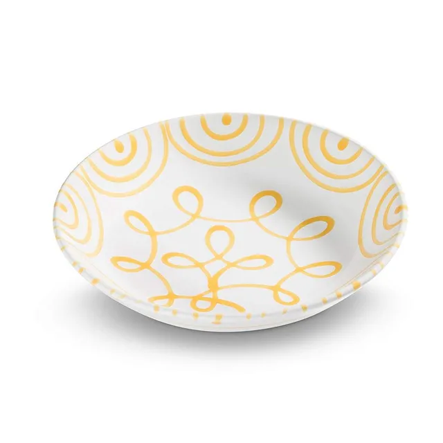 gmundner-keramik-suppenteller-20-cm-gelbgeflammt image 1