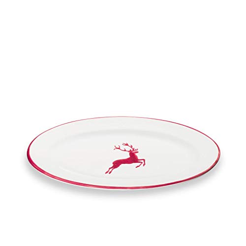 gmundner-keramik-platte-oval-fahne-go-bordeauxroter-hirsch-21-x-14-cm-handgemach image 3