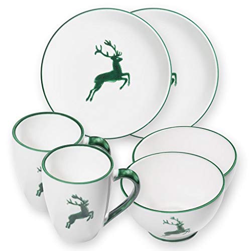 gmundner-keramik-grfcner-hirsch-hfcttenfrfchstifcck-cup-ffcr-2-geschirrset-6-tei image 4
