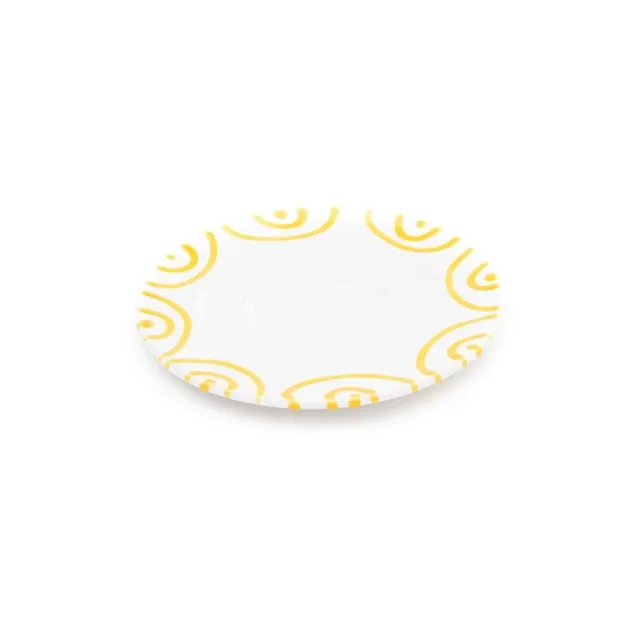 gmundner-keramik-unterteller-kaffee-gourmet-16-cm-gelbgeflammt image 1