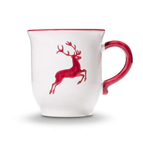 gmundner-keramik-schokotasse-300-ml-bordeauxroter-hirsch-handgemacht image 8