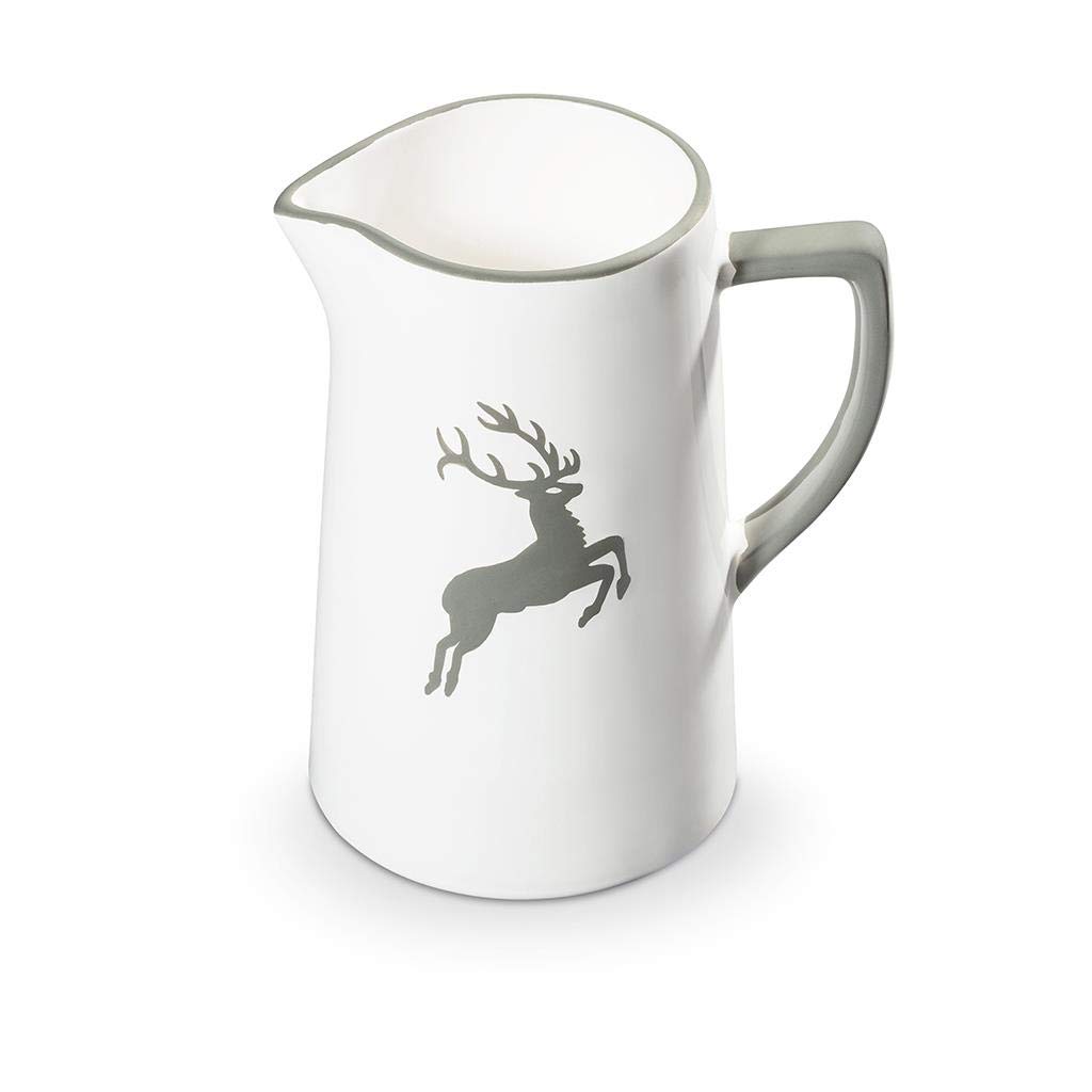 gmundner-keramik-wasserkrug-grauer-hirsch-0-7-liter-handgemacht-in-sterreich image 1
