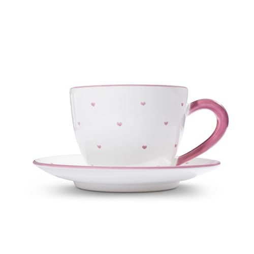 gmundner-keramik-herzerl-rosa-teetasse-maxima-mit-unterteller image 6