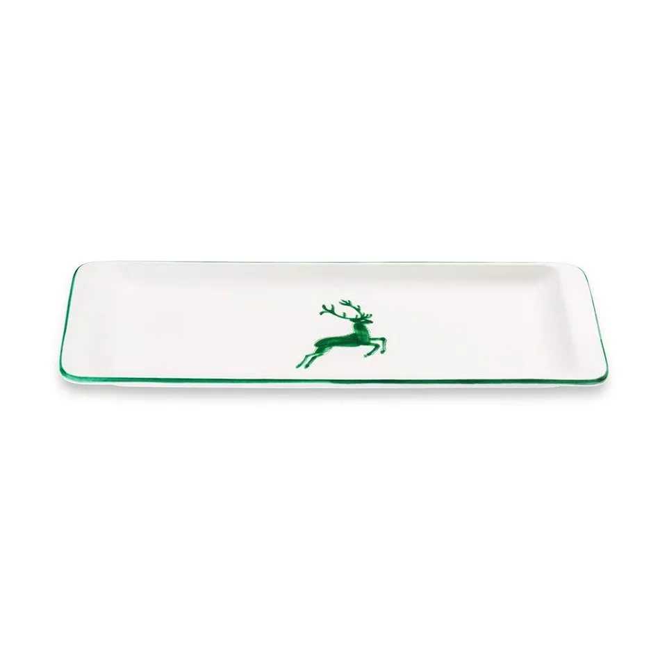 gmundner-keramik-stollenplatte-gr-ner-hirsch-42-x-16-cm image 1