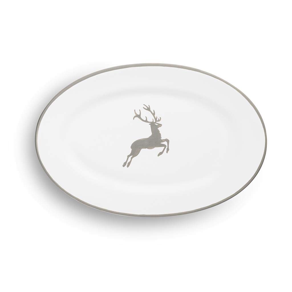 gmundner-keramik-grauer-hirsch-platte-oval-gourmet-21-x-14-cm image 2