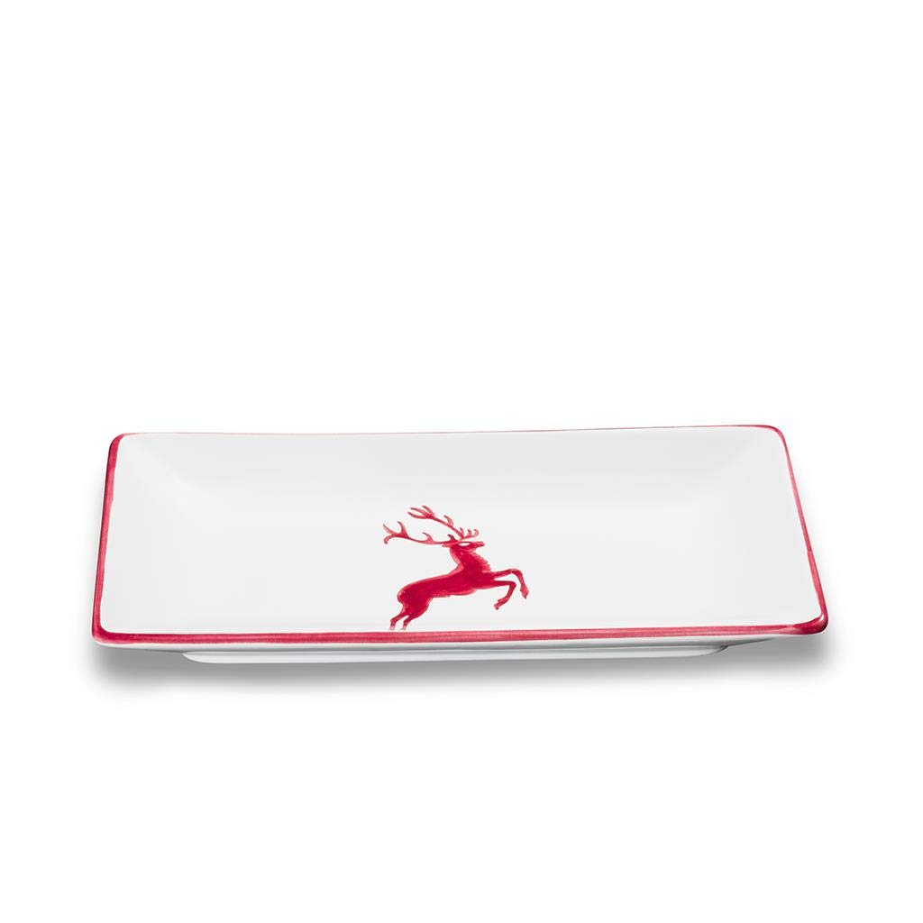 gmundner-keramik-snackschale-bordeauxroter-hirsch-22-x-11-cm-handgemacht-in-ster image 1