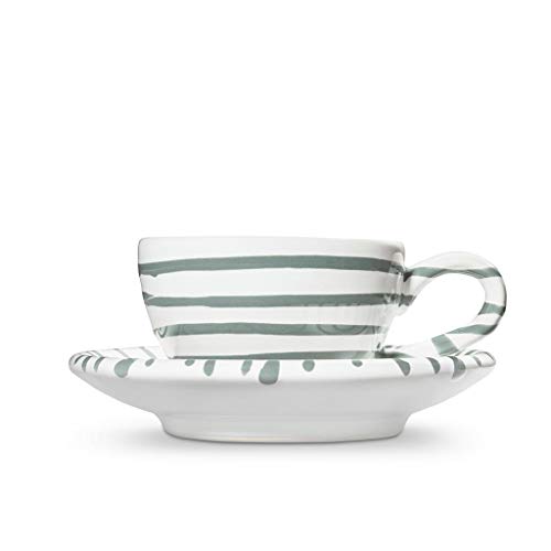 gmundner-keramik-mokkaset-tasse-unterteller-graugeflammt image 5