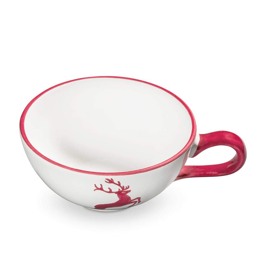gmundner-keramik-teetasse-bordeauxroter-hirsch-170-ml-handgemachte-keramik-aus-s image 1