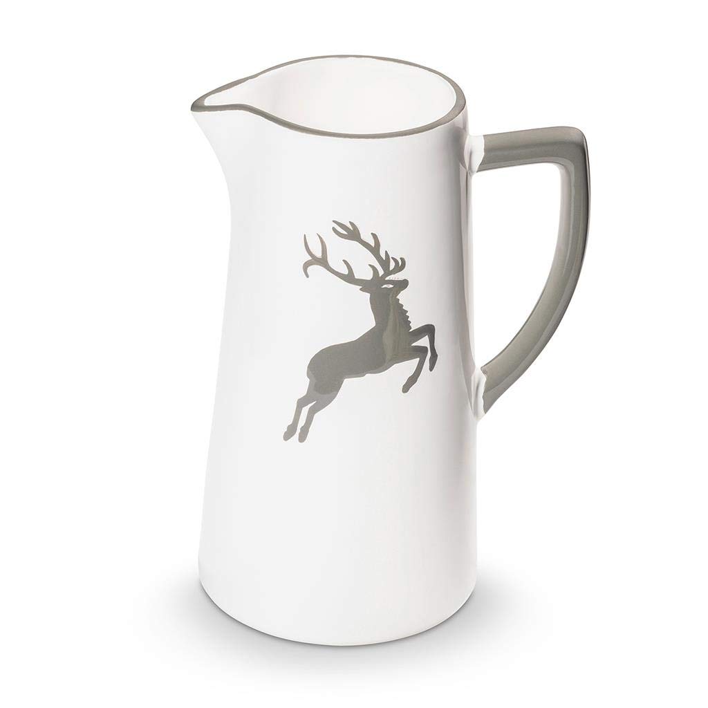 gmundner-keramik-grauer-hirsch-wasserkrug-1-2-liter-handgemacht-in-sterreich image 1