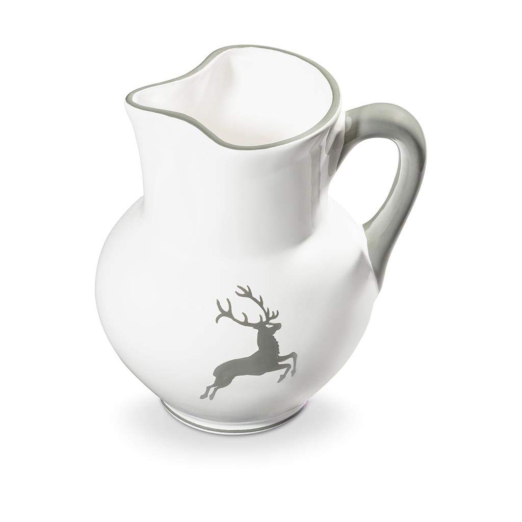 gmundner-keramik-krug-wiener-form-1-liter-grauer-hirsch image 1