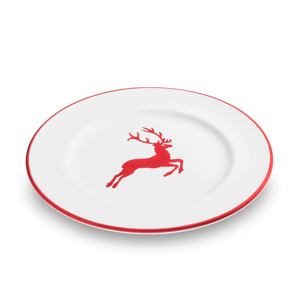 gmundner-keramik-dessertteller-gourmet-22-cm-rubinroter-hirsch image 1