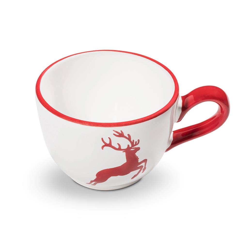 gmundner-keramik-kaffeetasse-gourmet-190-ml-rubinroter-hirsch image 1