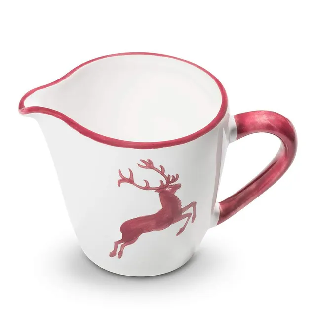 gmundner-keramik-milchgie-er-gourmet-0-2-liter-dekor-bordeauxroter-hirsch-handge image 1