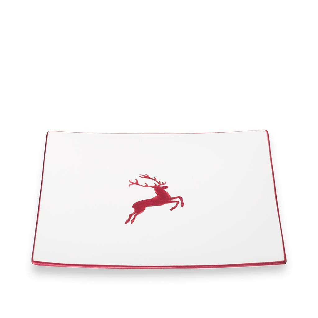 gmundner-keramik-bordeauxroter-hirsch-speiseteller-26-x-26-x-2-2-cm image 1