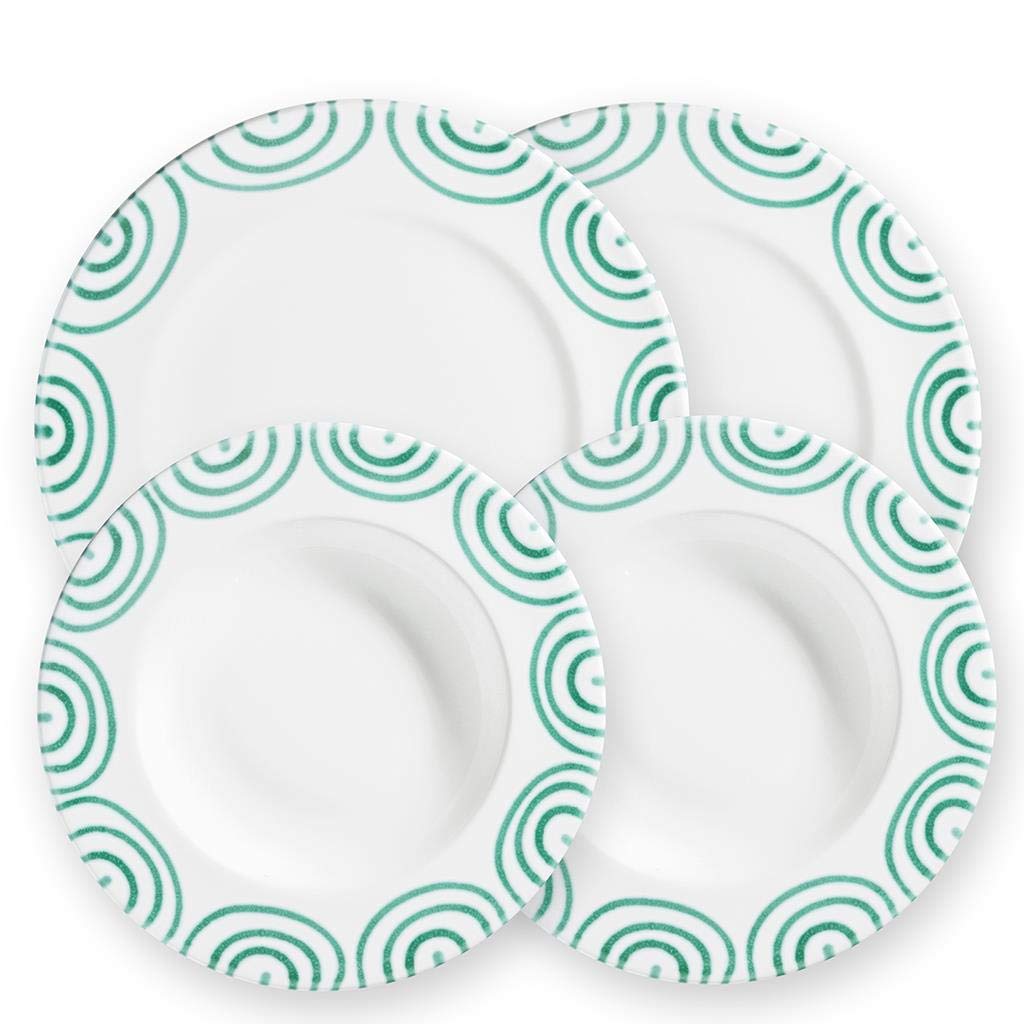 gmundner-keramik-dinner-for-two-gourmet-geschirrset-gr-ngeflammt-4-teilig-2-supp image 1