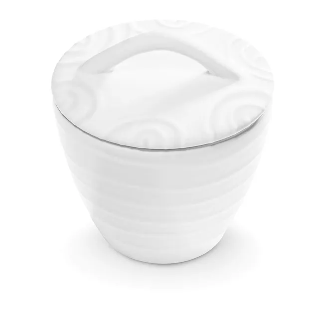 gmundner-keramik-zuckerdose-gourmet-9-cm-wei-geflammt image 1