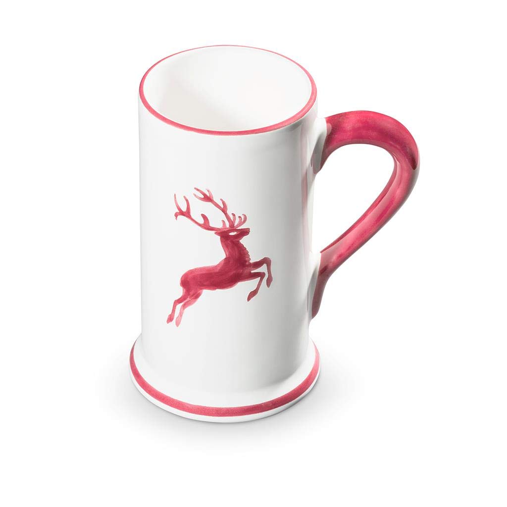 gmundner-keramik-bierkrug-bordeauxroter-hirsch-0-5-liter-handgemacht-in-sterreic image 1