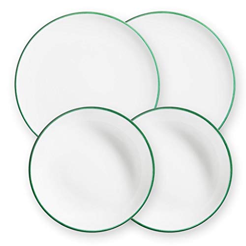 gmundner-keramik-dinner-for-two-classic-geschirrset-gr-ner-rand image 2