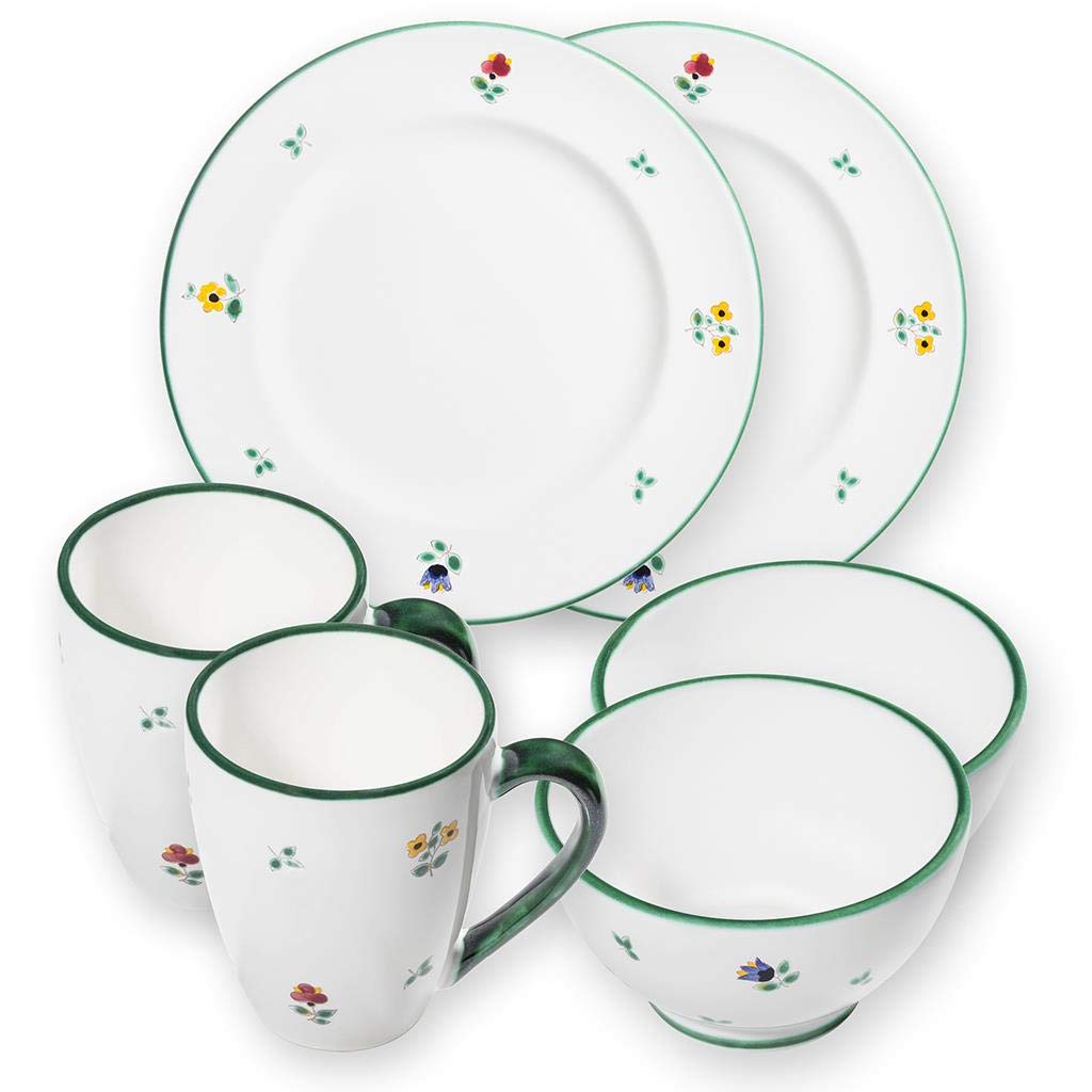 gmundner-keramik-h-ttenfr-hst-ck-gourmet-f-r-2-6-teiliges-geschirrset-dekor-stre image 1