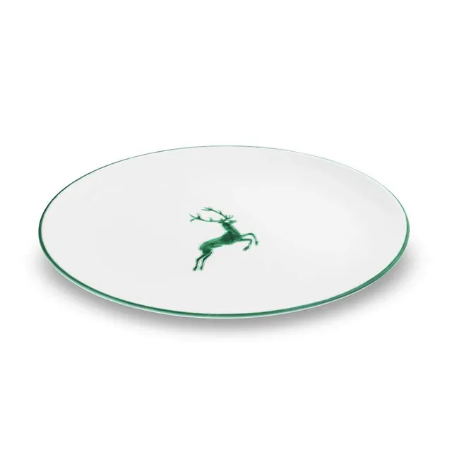 gmundner-keramik-platte-oval-gr-ner-hirsch-33-x-26-x-2-5-cm-handgemacht-in-sterr image 1