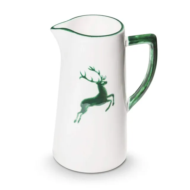 gmundner-keramik-wasserkrug-1-2-liter-gr-ner-hirsch image 1
