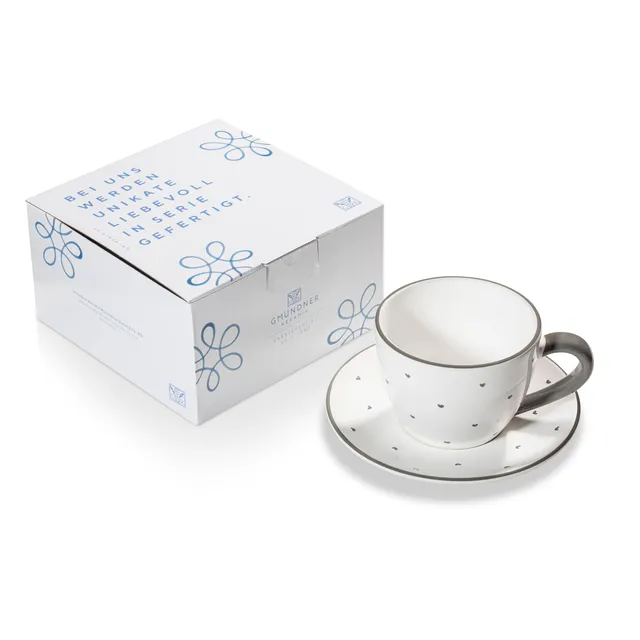 gmundner-keramik-herzerl-grau-teetasse-maxima-mit-unterteller image 1