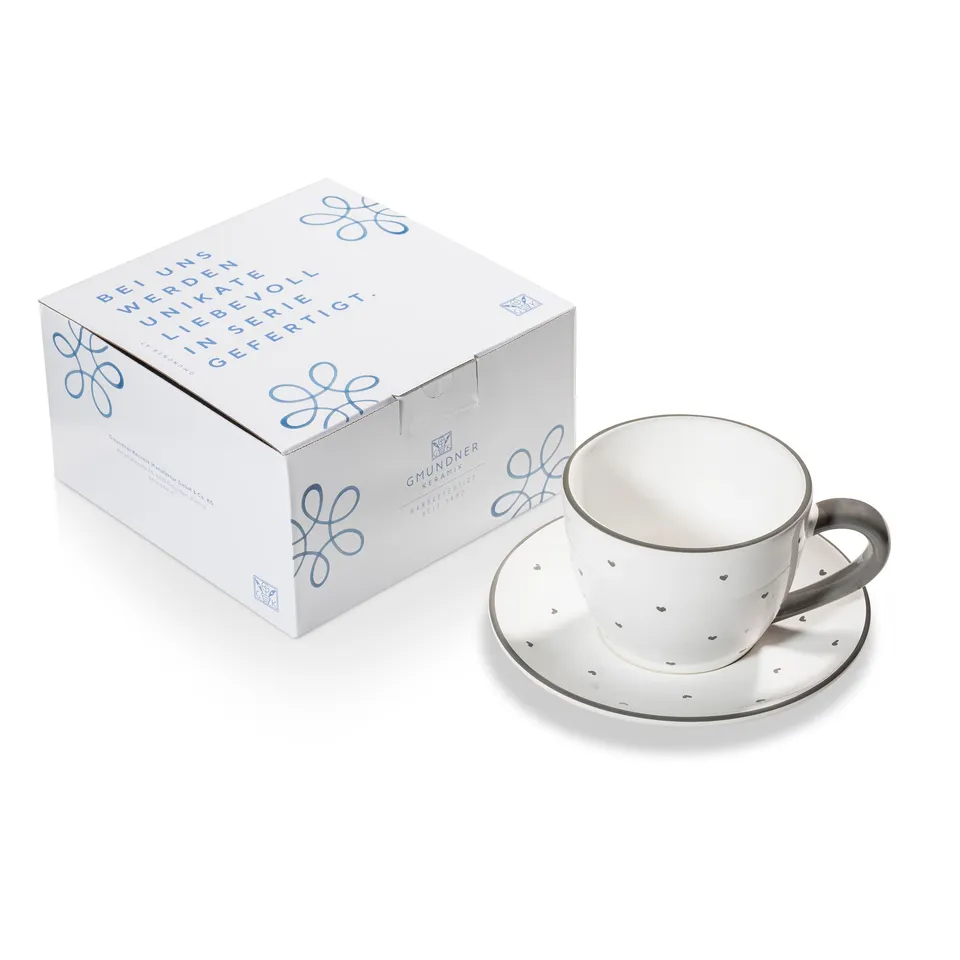 gmundner-keramik-herzerl-grau-teetasse-maxima-mit-unterteller image 1