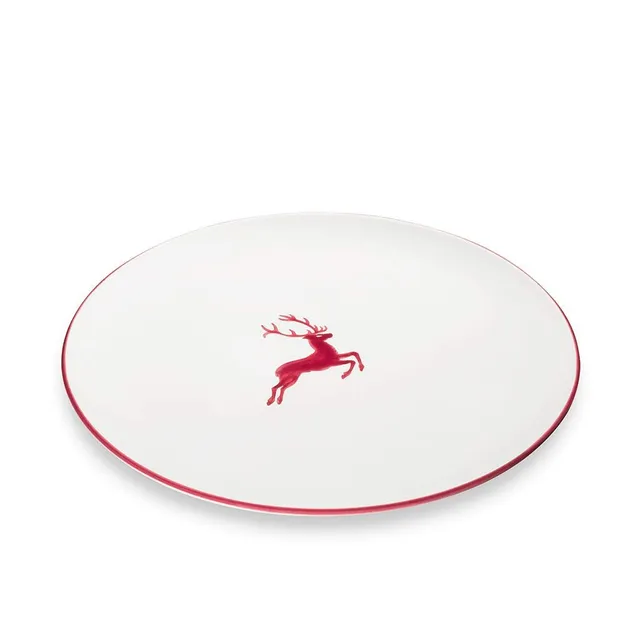 gmundner-keramik-platzteller-32-cm-bordeauxroter-hirsch-handgemachte-keramik-aus image 1