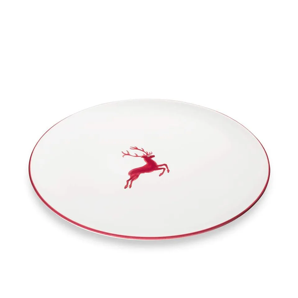 gmundner-keramik-platzteller-32-cm-bordeauxroter-hirsch-handgemachte-keramik-aus image 1