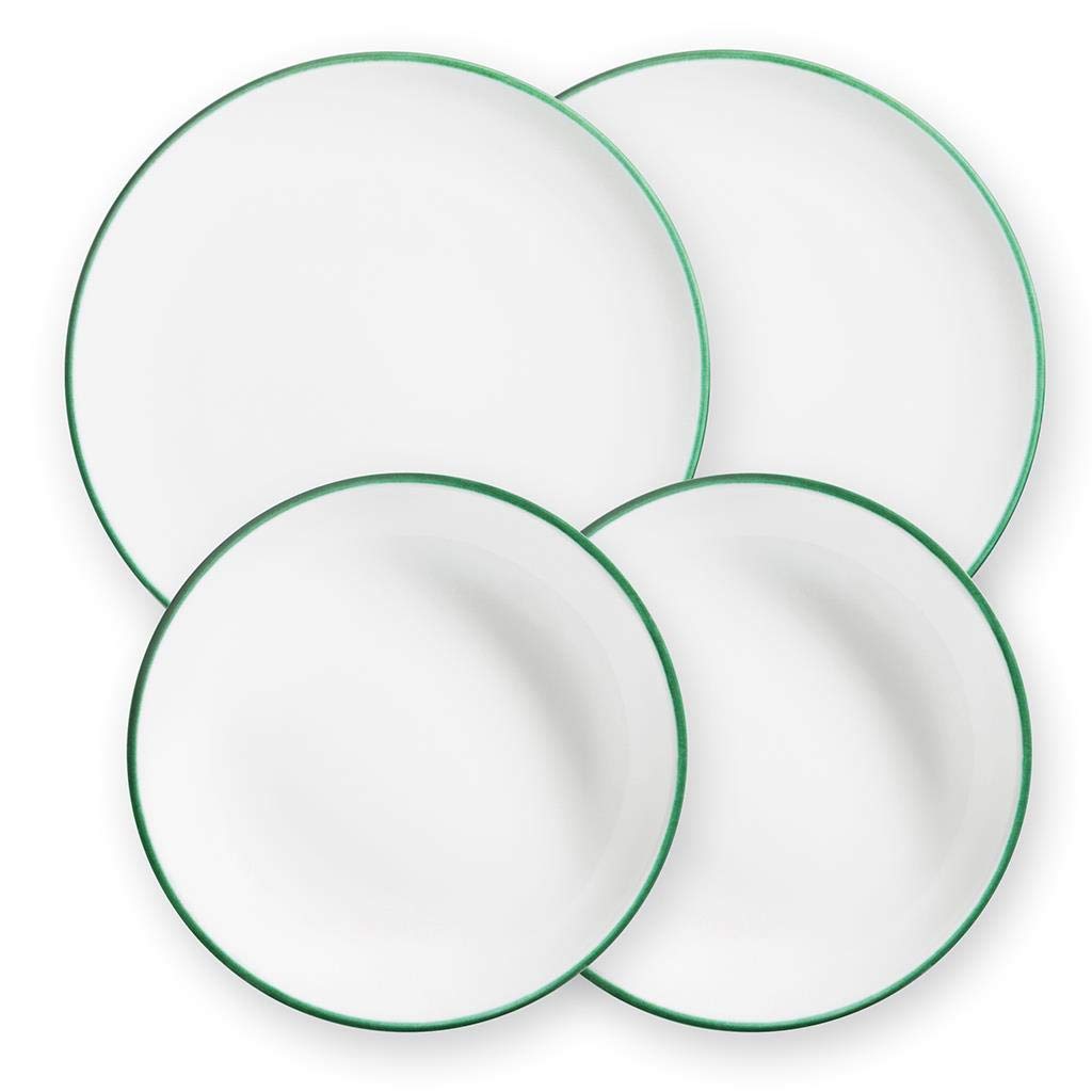 gmundner-keramik-dinner-for-two-classic-geschirrset-gr-ner-rand image 1