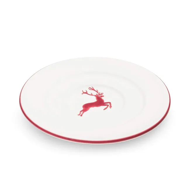 gmundner-keramik-unterteller-kaffee-bordeauxroter-hirsch-16-cm-handgemacht-in-st image 1